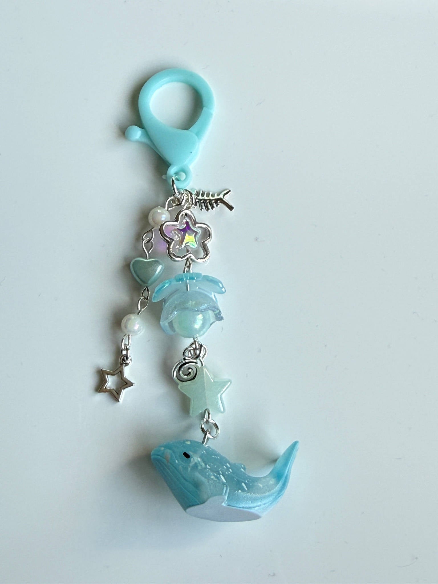 Ocean Friends Kawaii Keychain Collection – Pastel Sea Creature Bag Charms, Handmade Cute Whale, Narwhal Keychains Beadsbylillixx