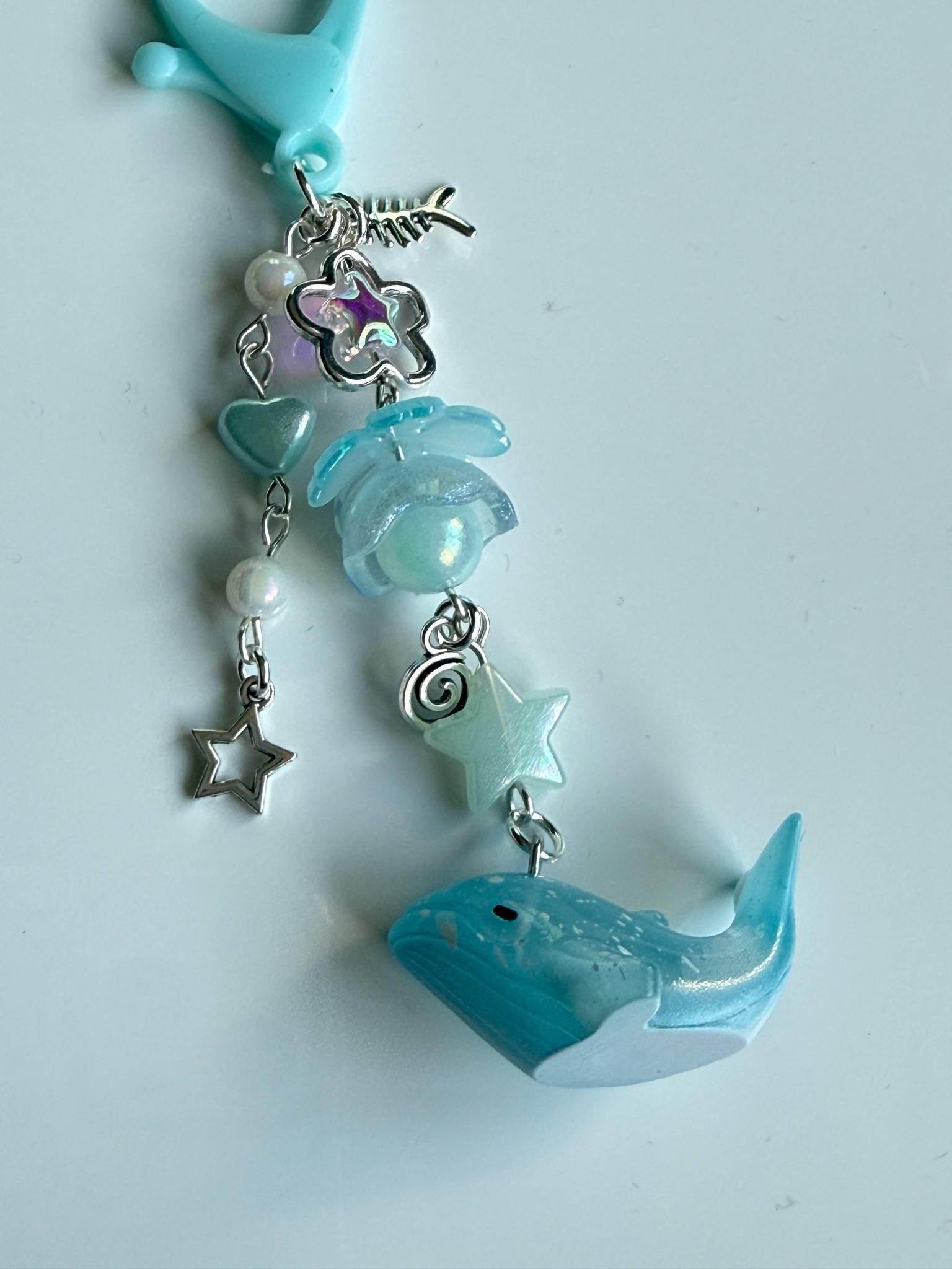 Ocean Friends Kawaii Keychain Collection – Pastel Sea Creature Bag Charms, Handmade Cute Whale, Narwhal Keychains Beadsbylillixx