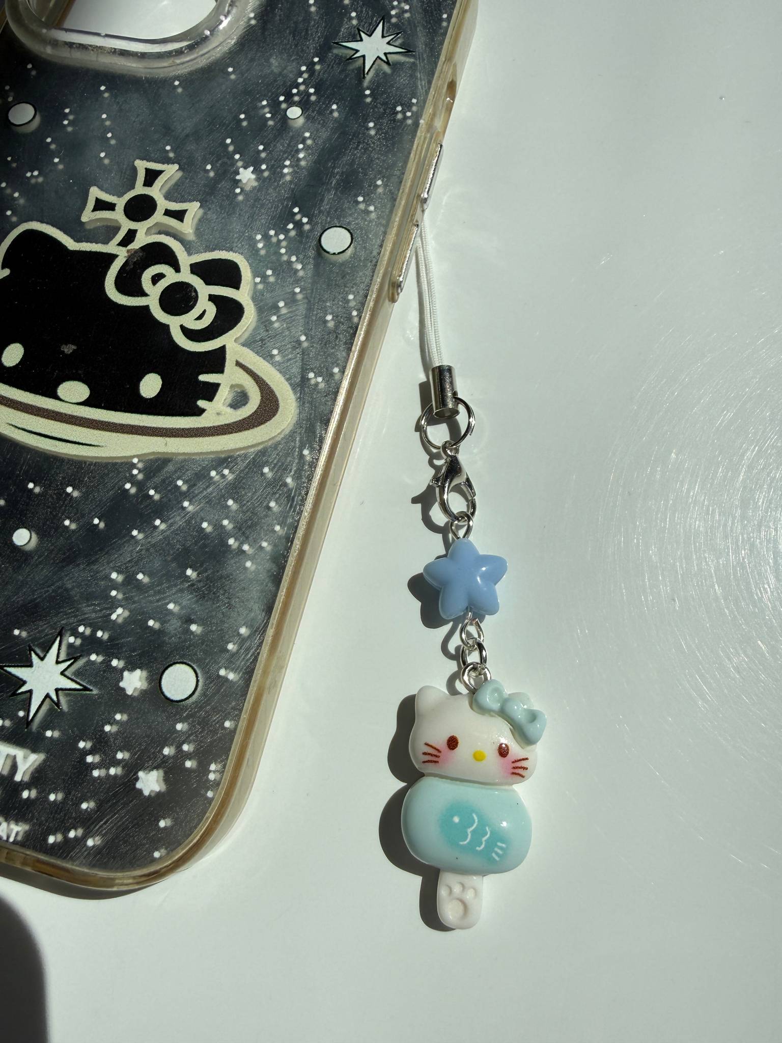Pastel Kitty Popsicle Phone Charm – Kawaii Phone Strap & Bag Charm Beadsbylillixx