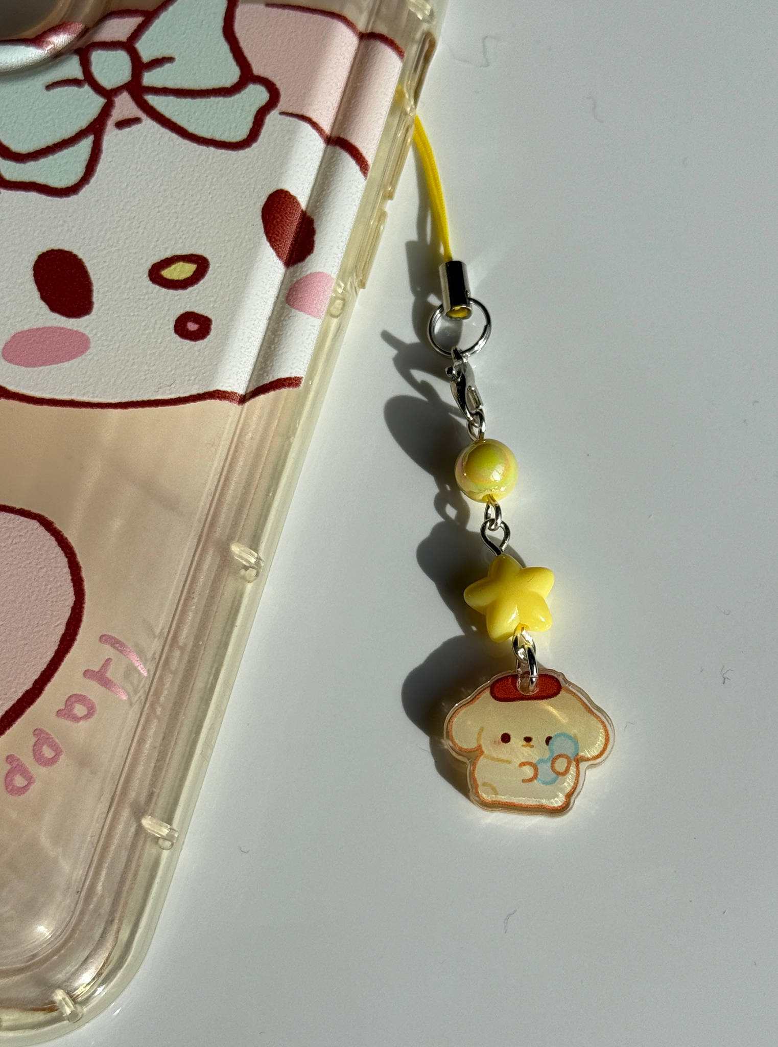 Pompompurin Phone Charm | Kawaii Beaded Phone Strap, Cute Pastel Bag Charm Beadsbylillixx