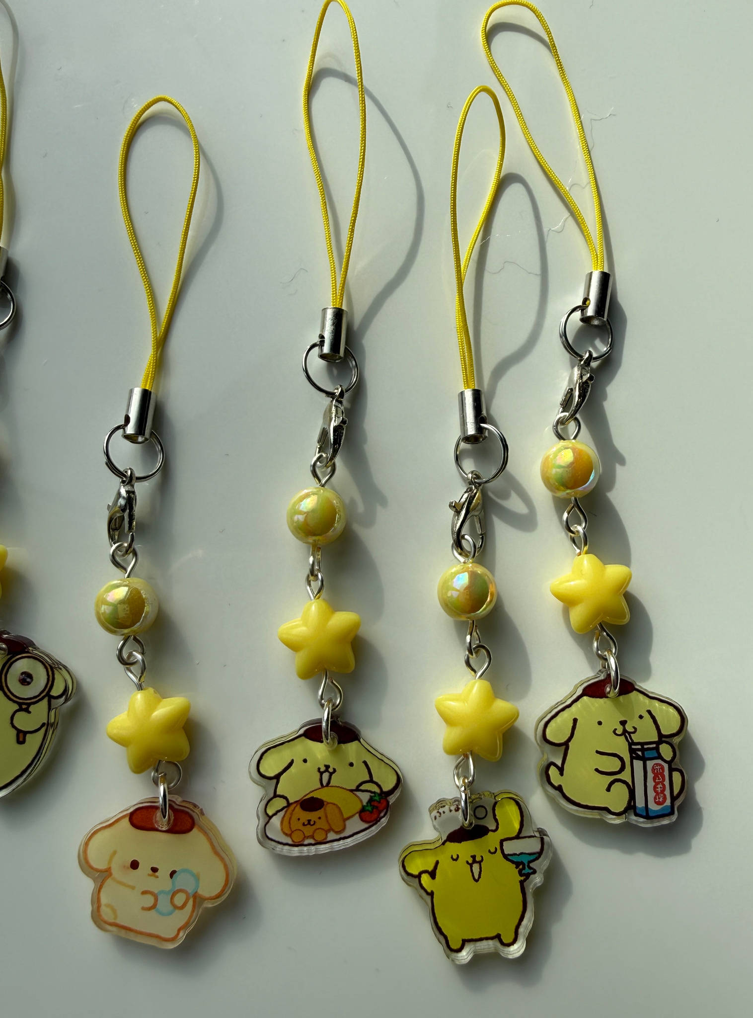 Pompompurin Phone Charm | Kawaii Beaded Phone Strap, Cute Pastel Bag Charm Beadsbylillixx