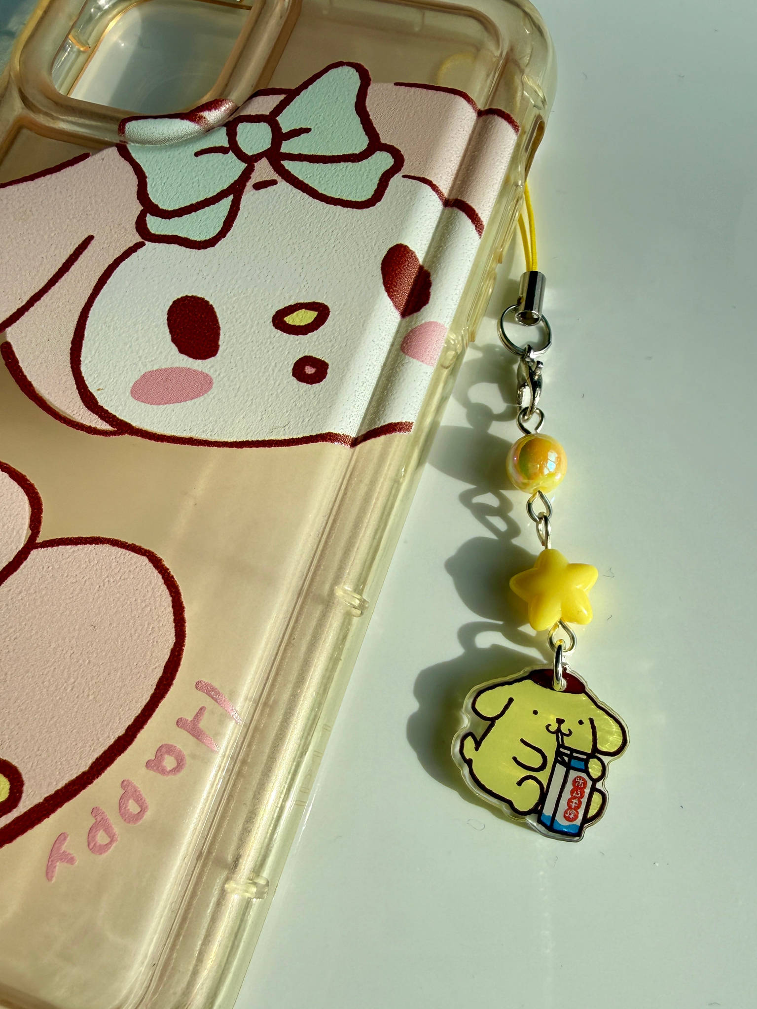 Pompompurin Phone Charm | Kawaii Beaded Phone Strap, Cute Pastel Bag Charm Beadsbylillixx