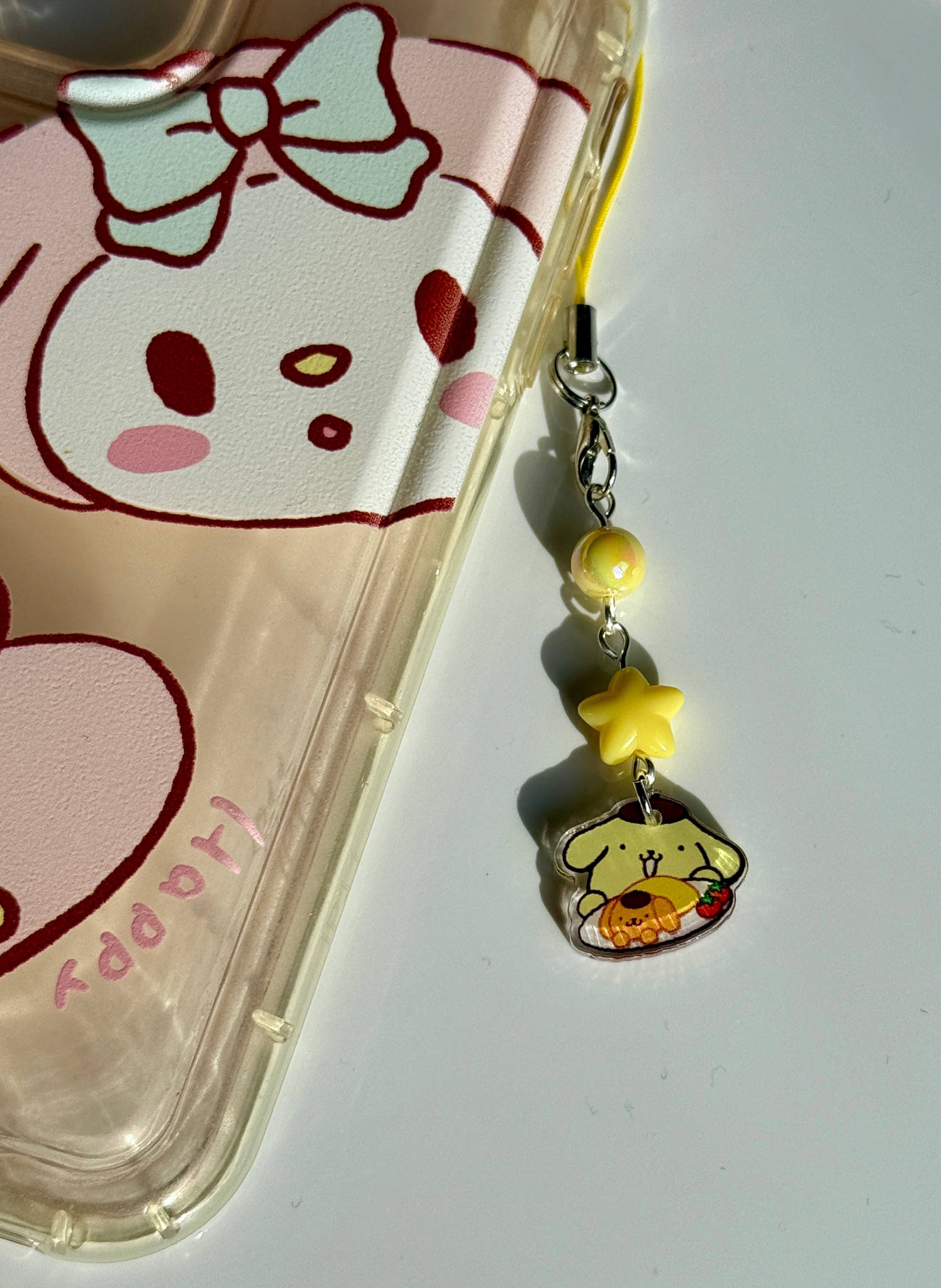 Pompompurin Phone Charm | Kawaii Beaded Phone Strap, Cute Pastel Bag Charm Beadsbylillixx