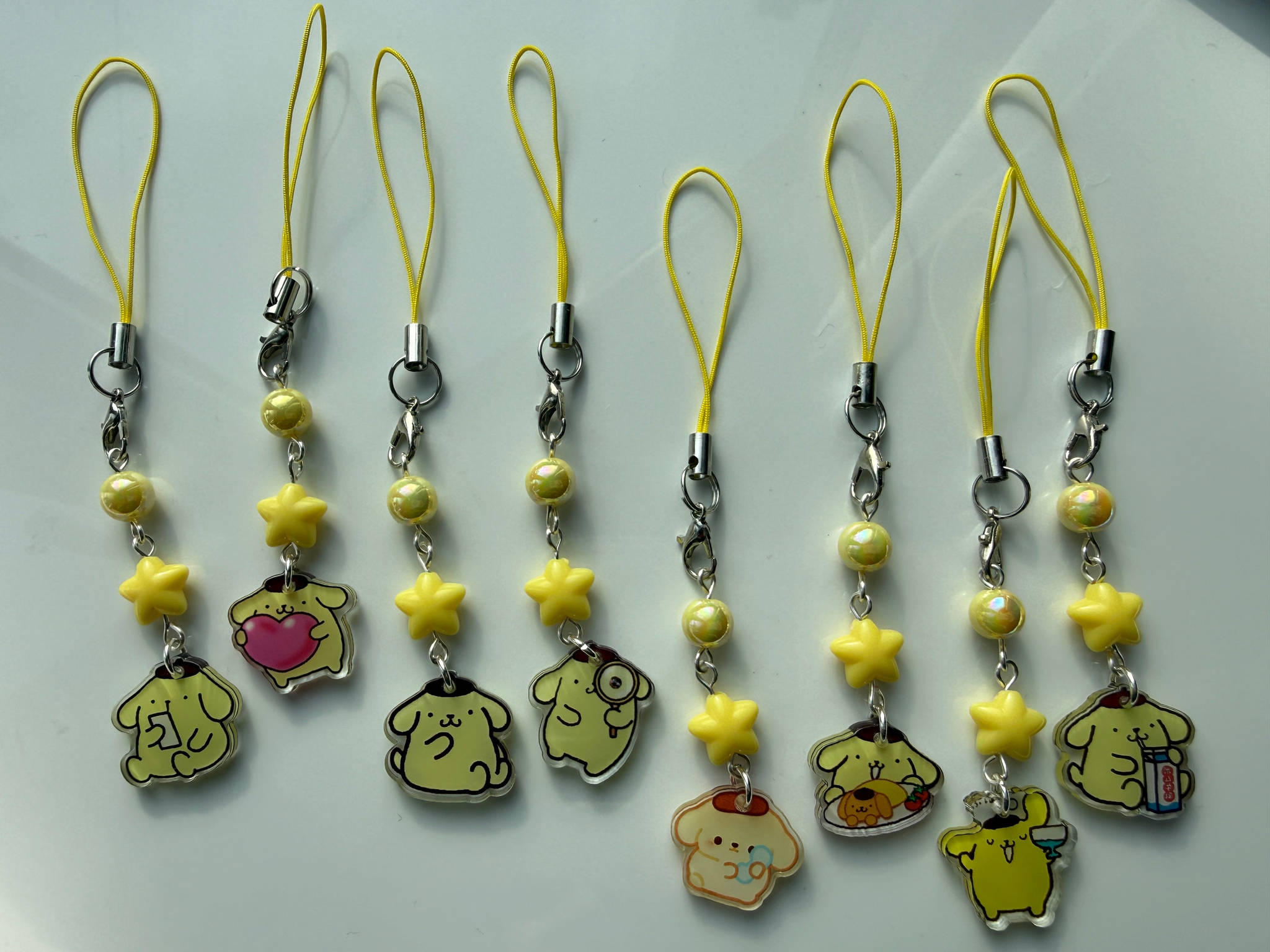 Pompompurin Phone Charm | Kawaii Beaded Phone Strap, Cute Pastel Bag Charm Beadsbylillixx