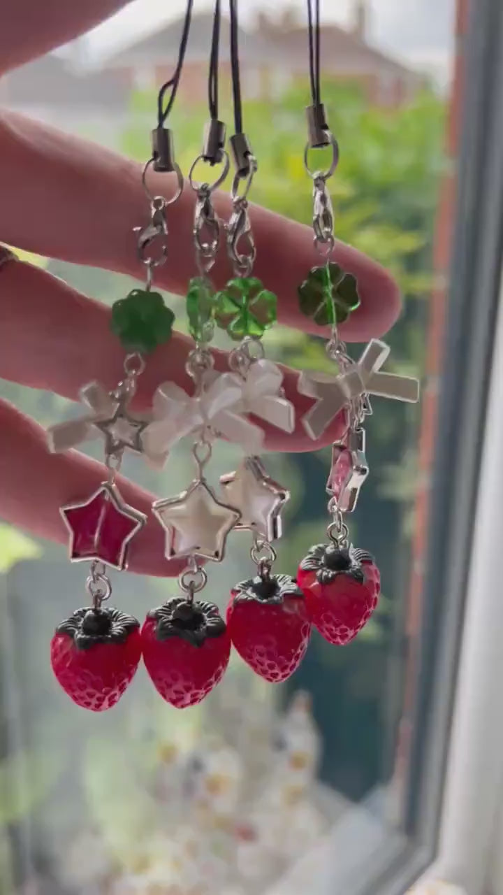 HANDMADE Cute Cottagecore Strawberry Phone Charms