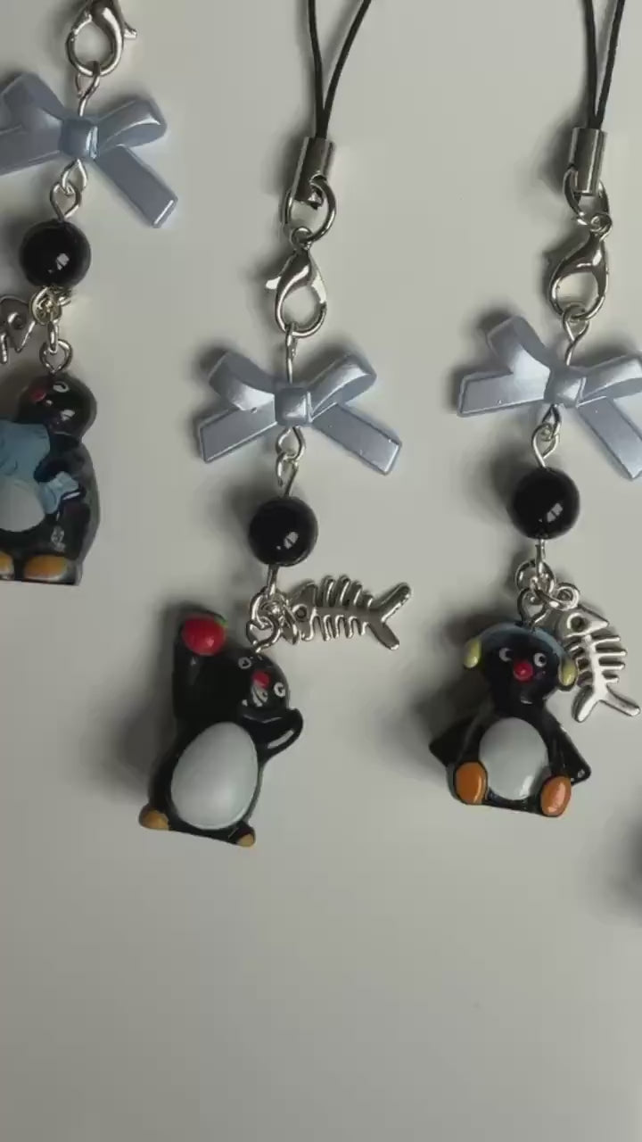 Handmade Pingu Inspired Phone Charm – Kawaii Y2K Mobile Strap