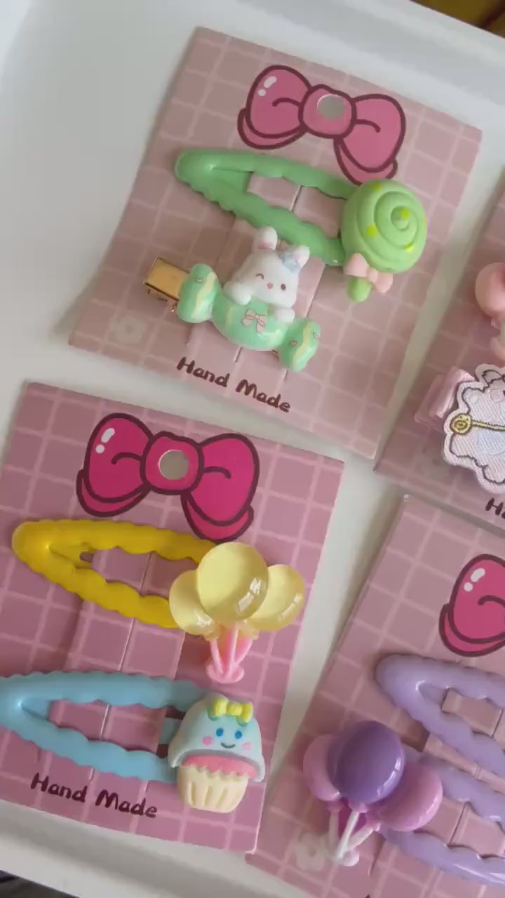 Handmade Kawaii Hair Clips – Colorful Resin & Acrylic Slides