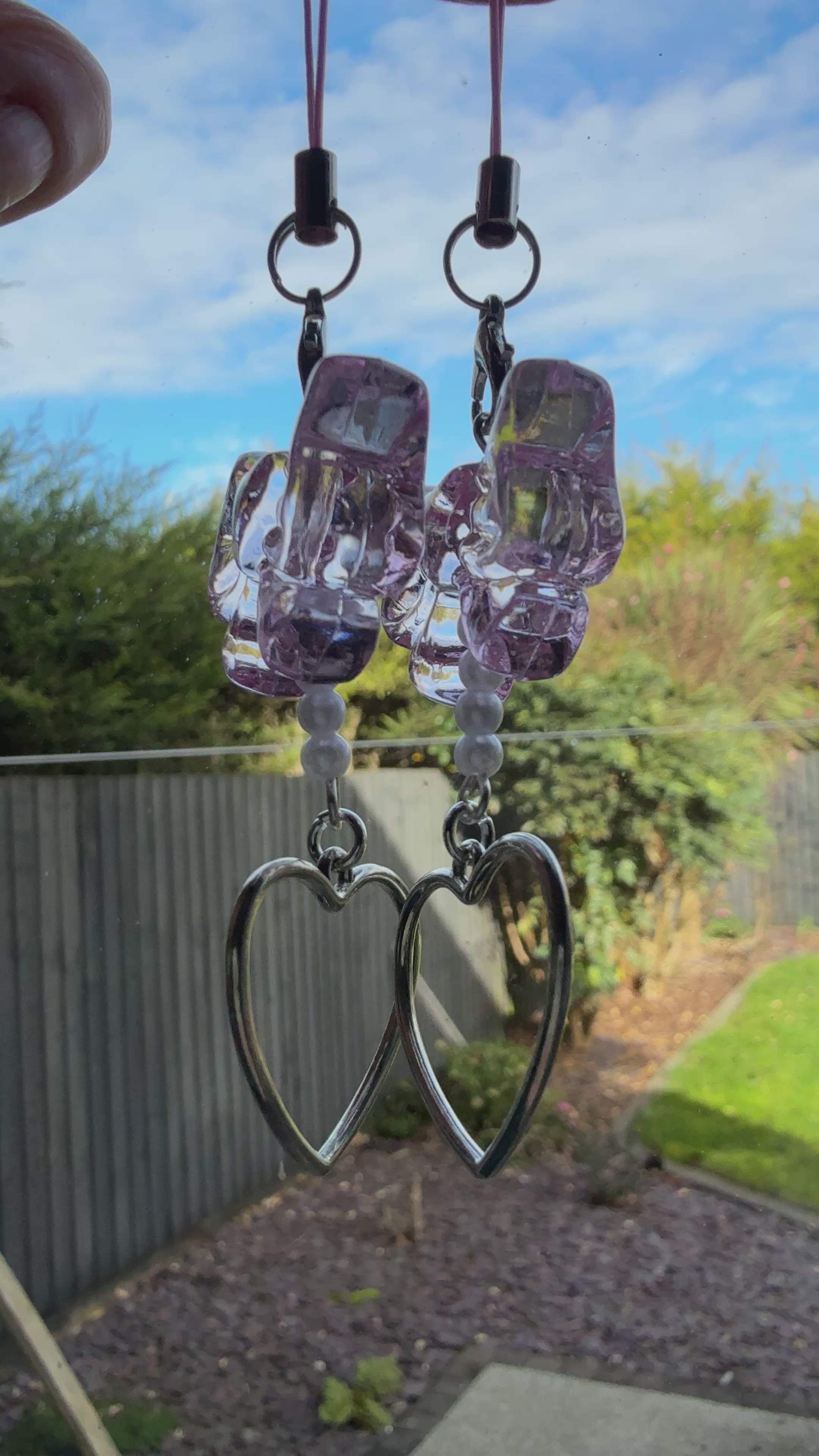 Coquette Pink Bow Phone Charm – Pearl Heart