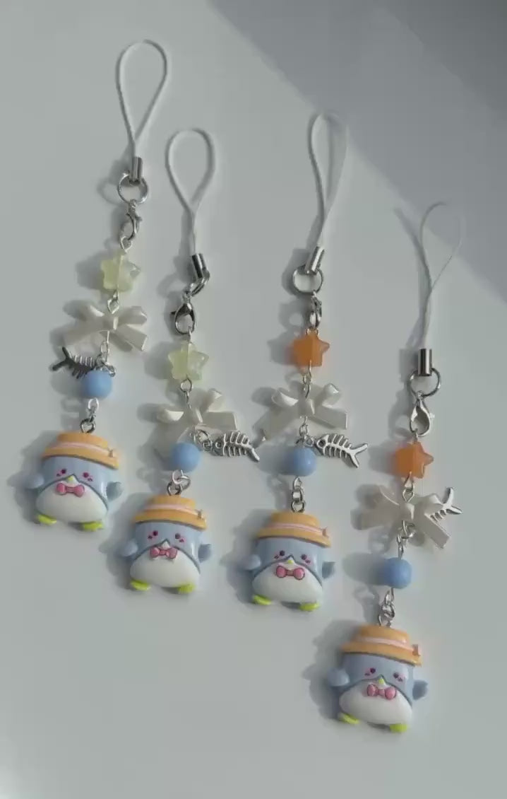 Handmade TuxedoSam Phone Charm: Kawaii Pastel Beaded Jewelry. sanriocore