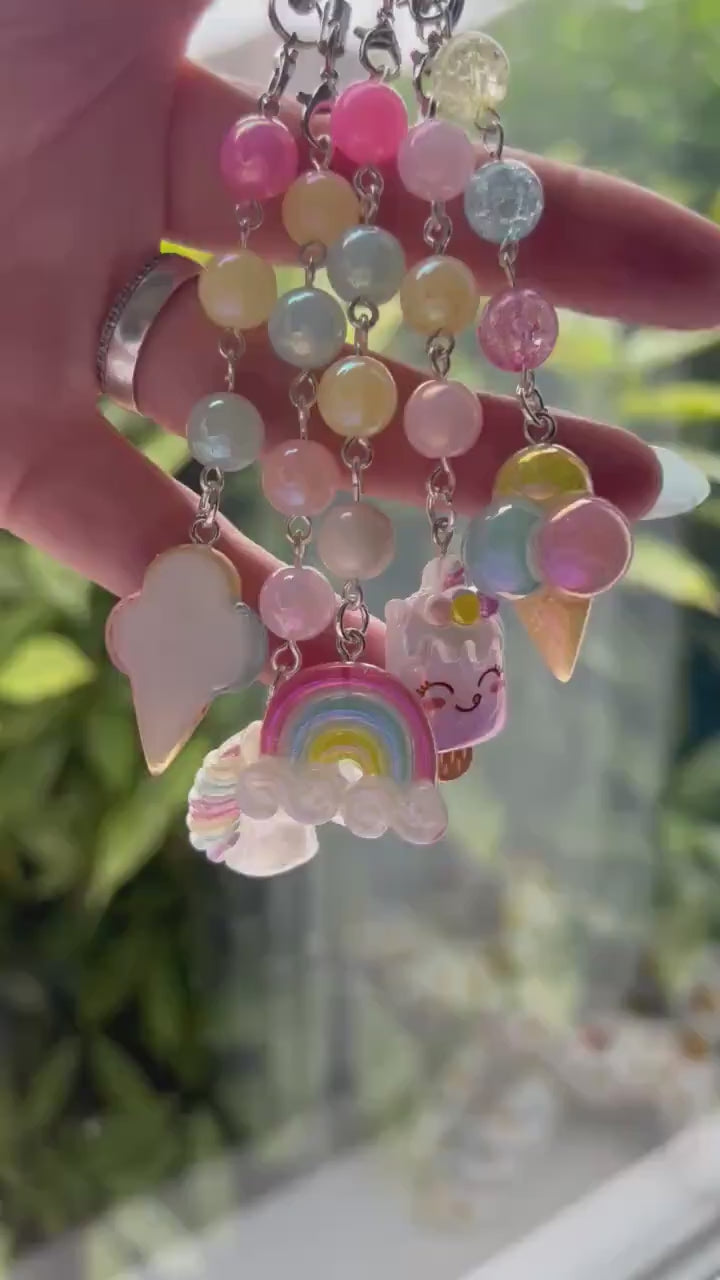 HANDMADE Kawaii Pastel Phone charms , beaded accessories, aesthetic, pastel phone charm, Y2k, cutecore