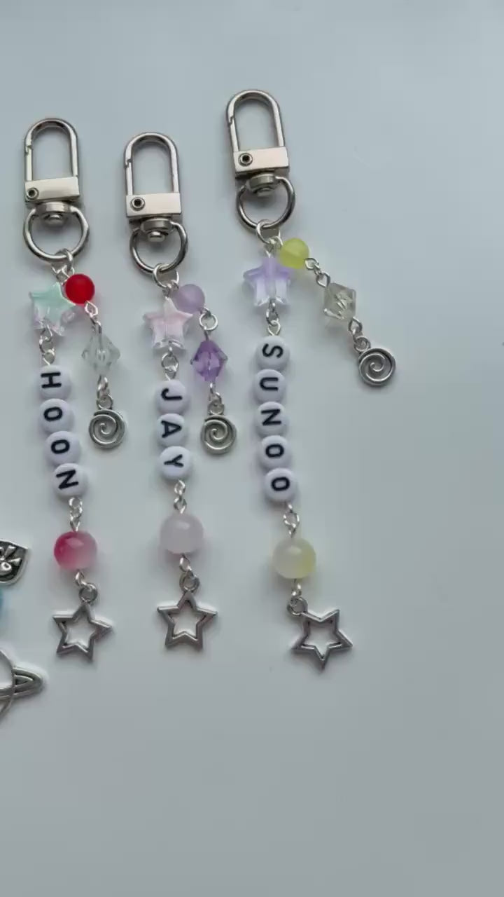 Handmade Kpop Boy Group Enhypen Keychain: kawaii Beaded Jewelry, Enhypen