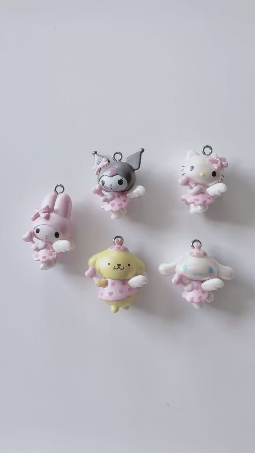 Kawaii Angel Character Beaded Keychain | Pink Beaded Kawaii Keyring | Cute Character bag charm