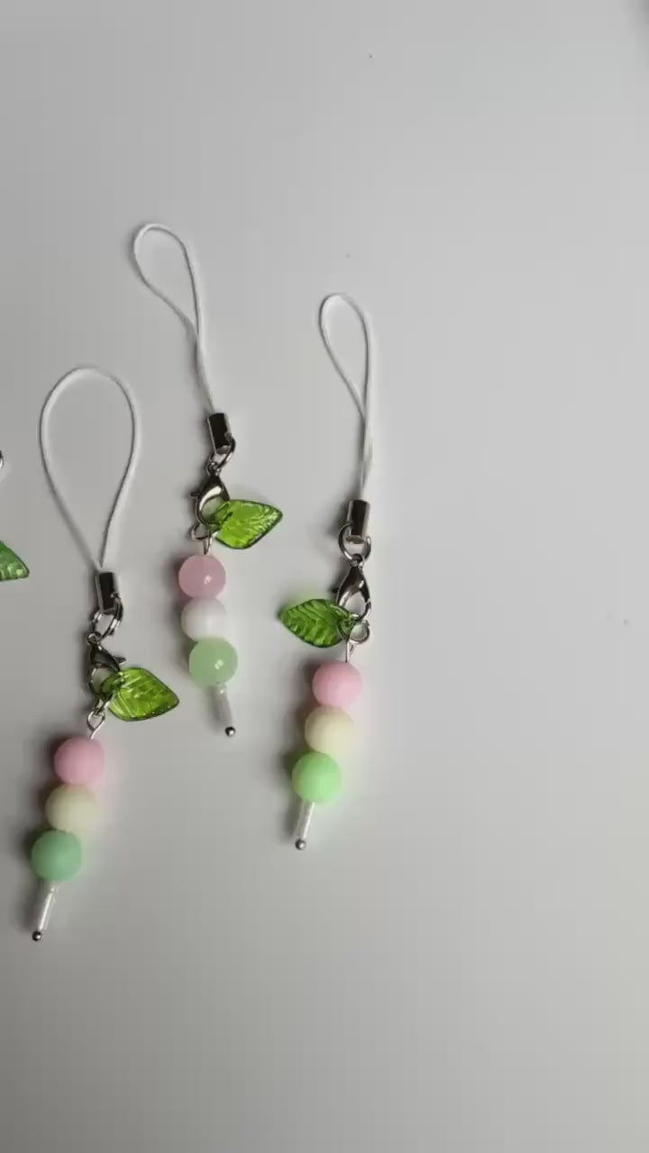 Handmade Pastel Dango Phone Charm – Kawaii Japanese Sweet