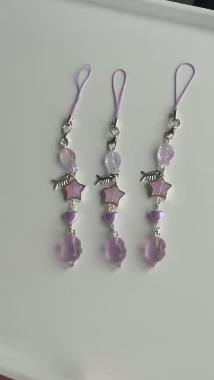 Handmade Purple Kawaii Seal Phone Charms