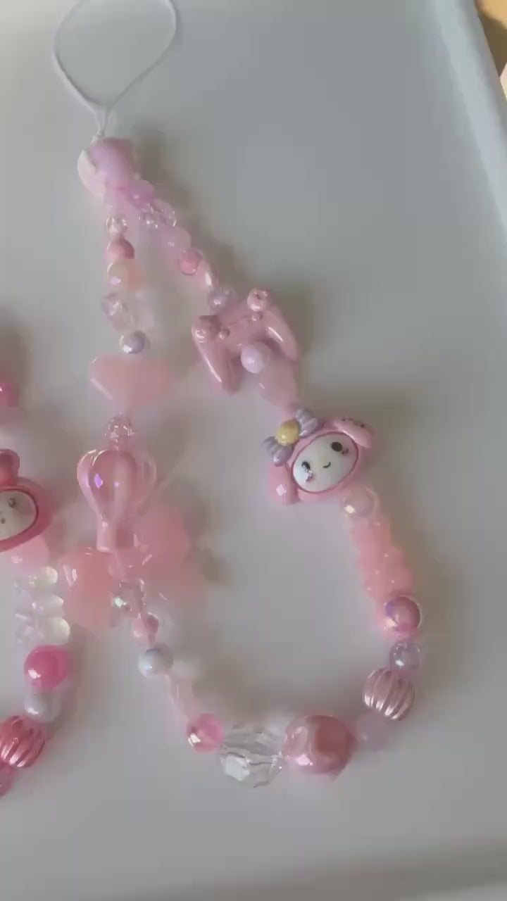 Handmade My Melody Gamer Girl Phone Charm