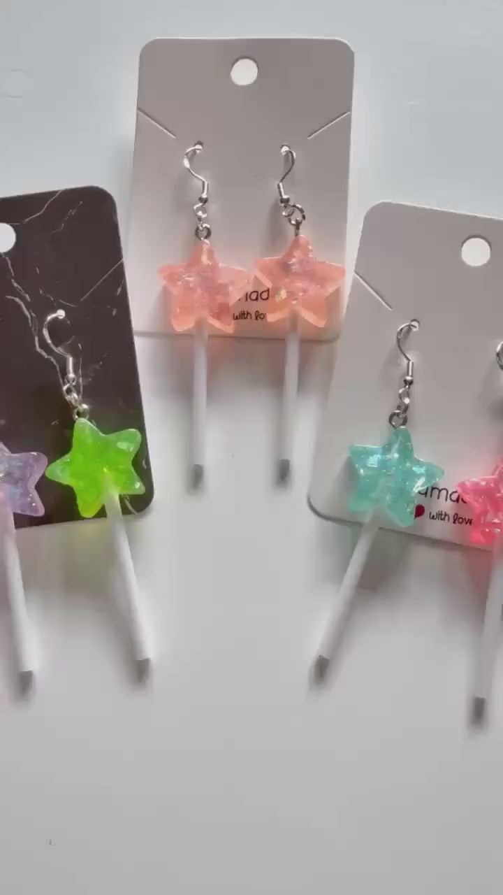 HANDMADE Magic Wand Sterling Silver Earrings