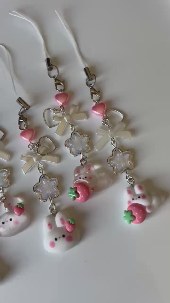 HANDMADE Cute Kawaii Bunny Phone Charms