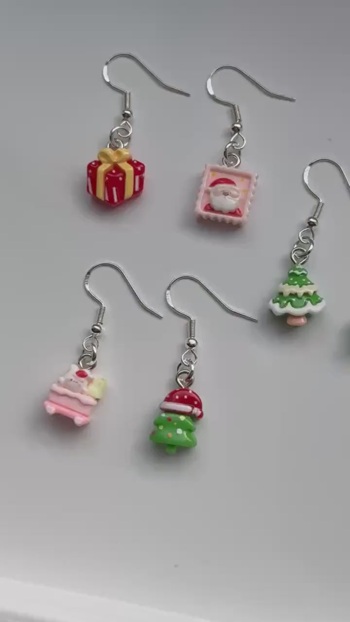 Handmade Mini Christmas Earrings Sterling Silver Earrings