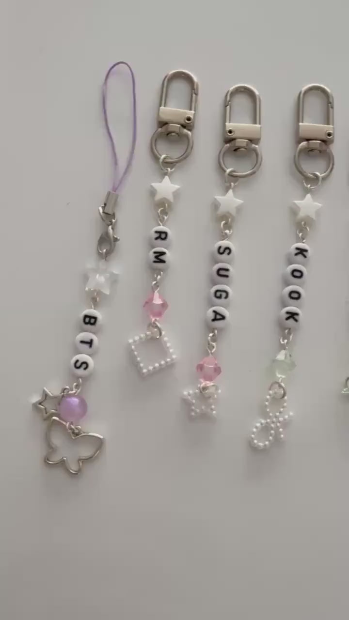 Handmade Kpop boy Group BTS Beaded Keychain: Kawaii Keychain