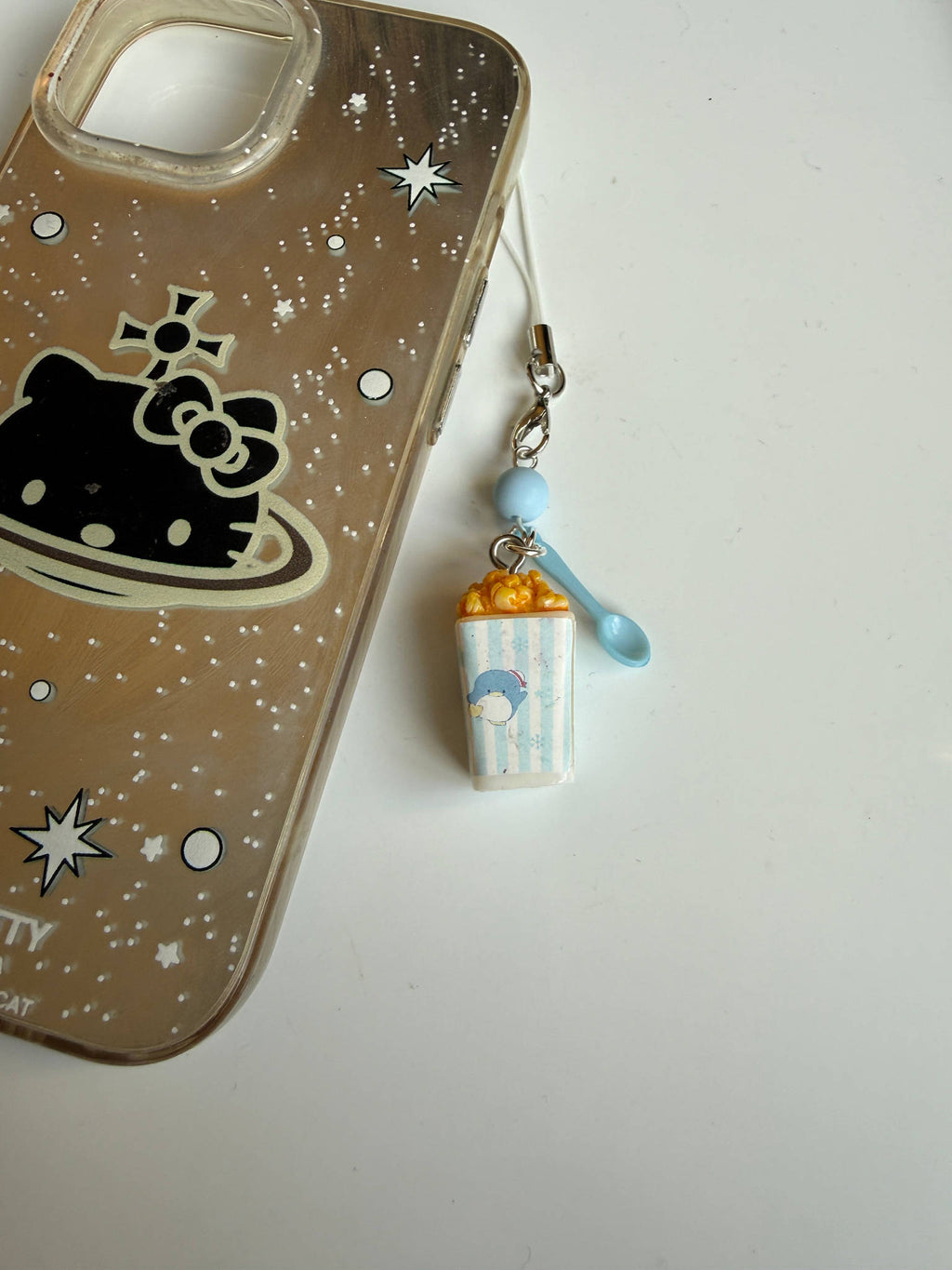 Sanrio Inspired Popcorn Phone Charms – Kuromi, Hello Kitty, Keroppi, Cinnamoroll Kawaii Popcorn Keychains, Cute Anime Bag Charm Beadsbylillixx