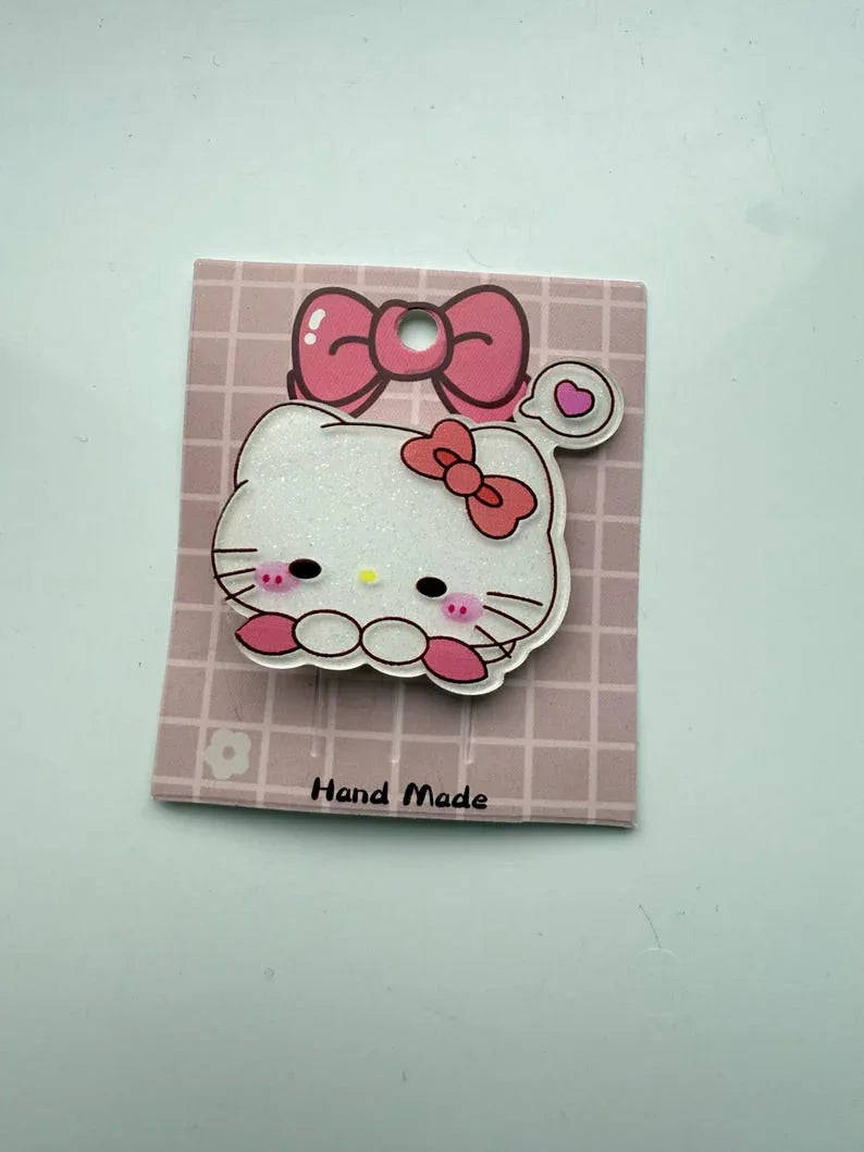 Super Cute Handmade Kawaii HK Hair Clips. kitty hair slides Beadsbylillixx