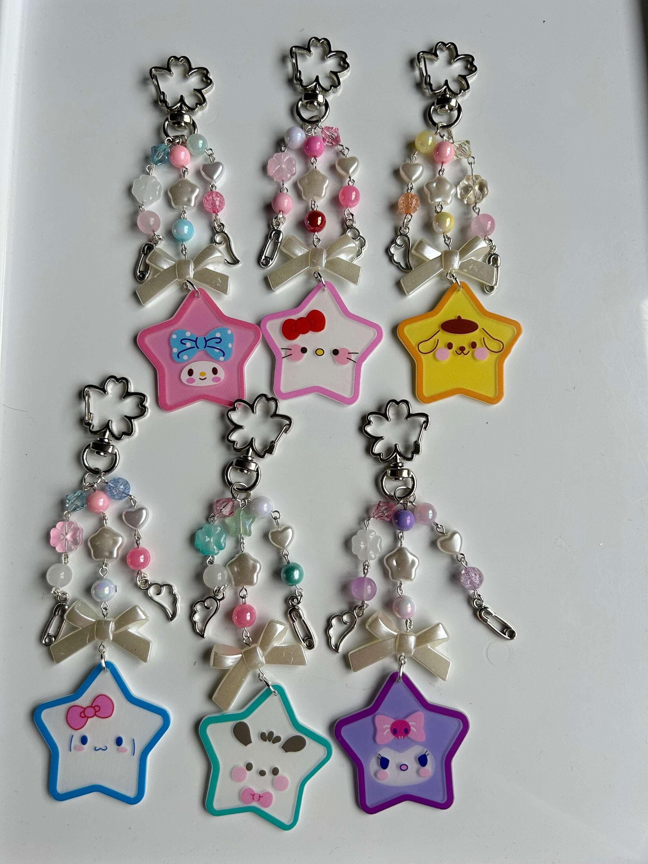 Super Cute Handmade Kawaii Sanrio Inspired Stars Keychains - Beadsbylillixx