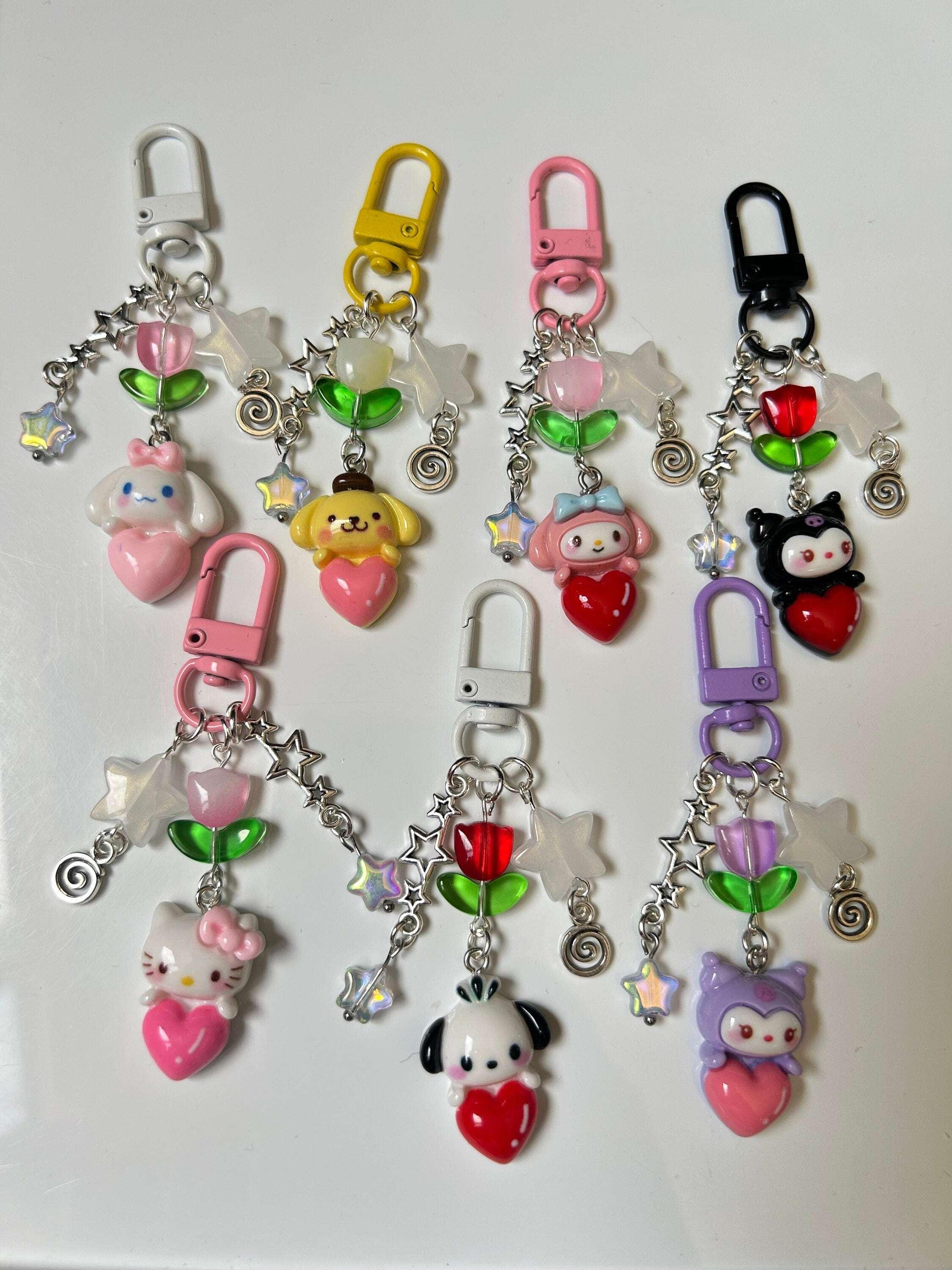 Super Cute Handmade Kawaii Sanrio Inspired Tulip Keychains - Beadsbylillixx