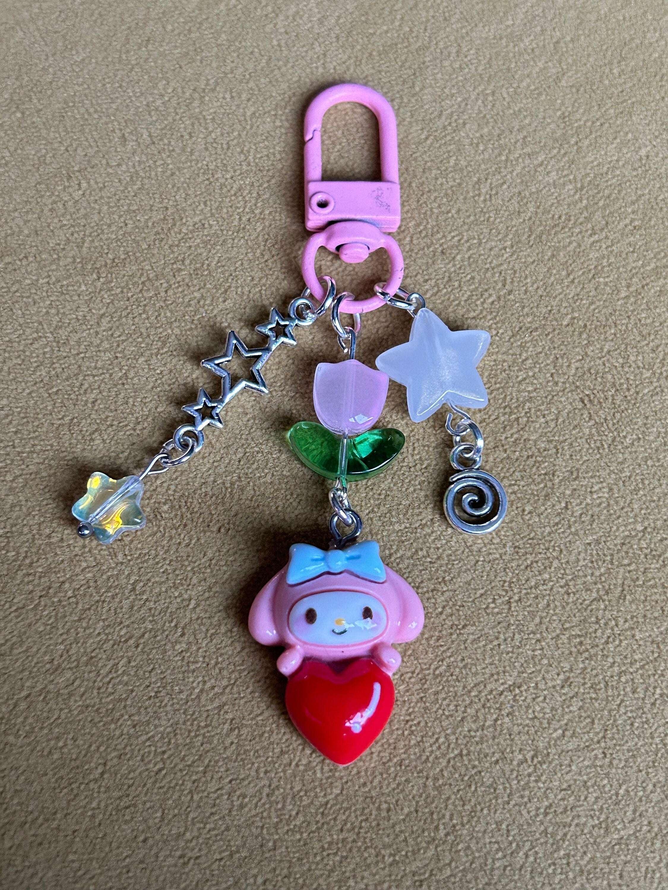 Super Cute Handmade Kawaii Sanrio Inspired Tulip Keychains - Beadsbylillixx