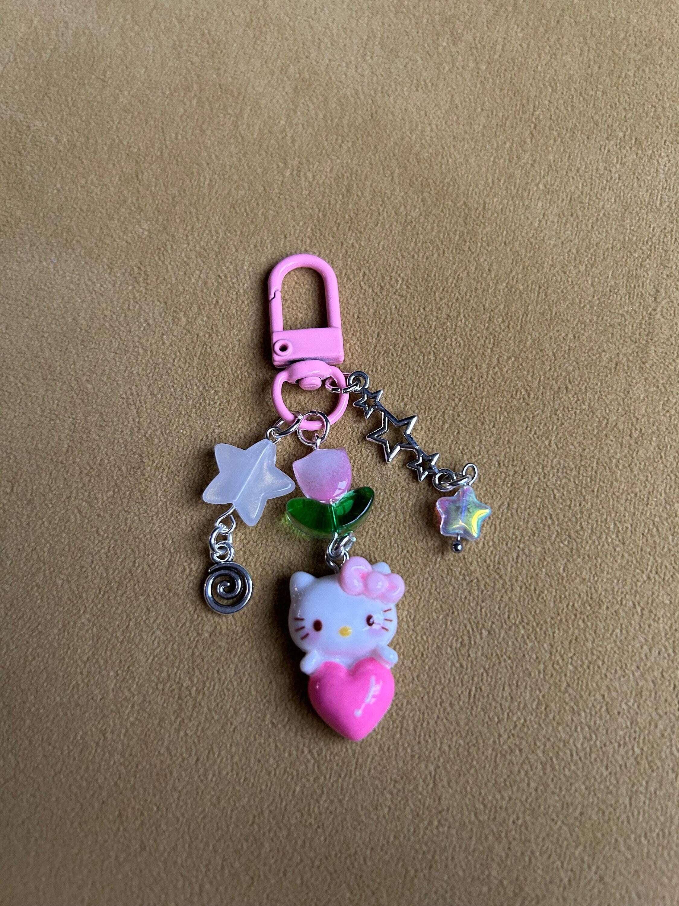 Super Cute Handmade Kawaii Sanrio Inspired Tulip Keychains - Beadsbylillixx